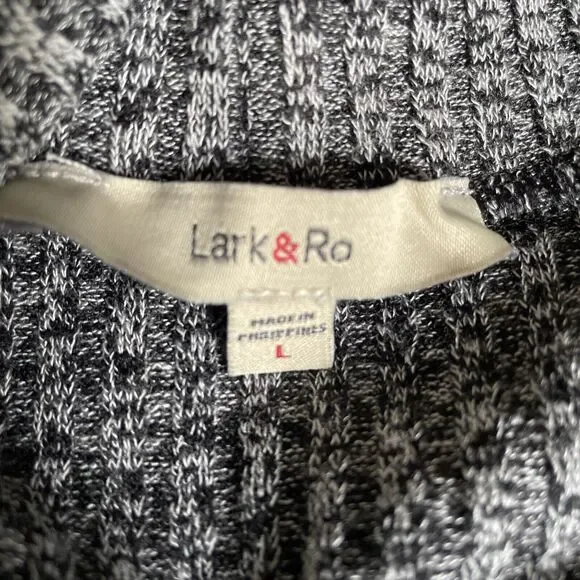 Lark and Ro Sweater Dress Knit Ribbed Short Sleeve Cowl Neck Large New w/o Tag - Picture 4 of 8